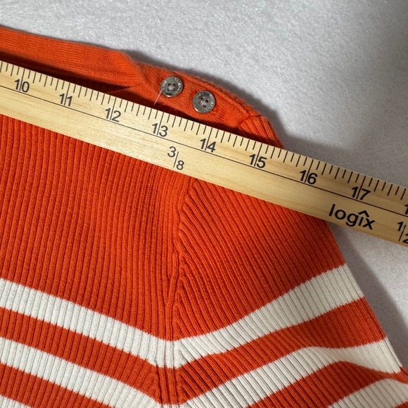 Lauren Ralph Nautical Striped Knitwear Boat Neck Long Sleeve Sweater Cotton - Picture 5 of 8